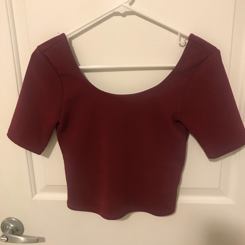 Maroon mid drift top